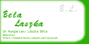 bela laszka business card